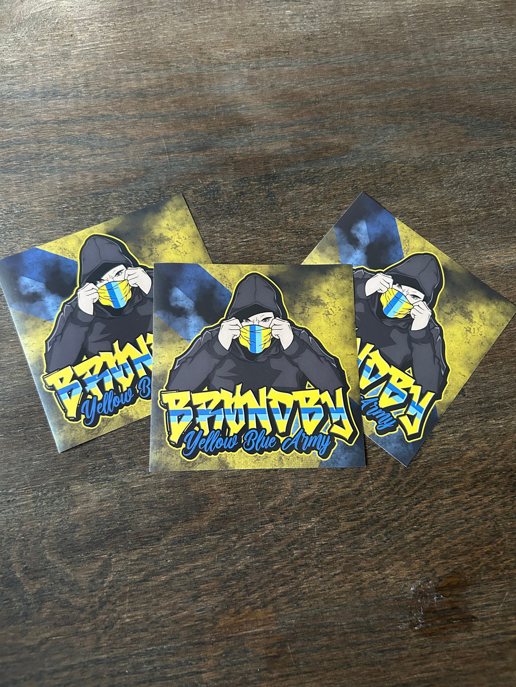 Yellow blue army sticker 50 stk