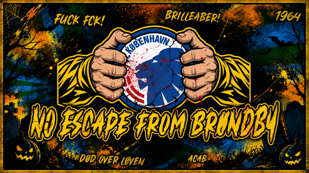 Forudkøb sticker med “No Escape Brøndby”