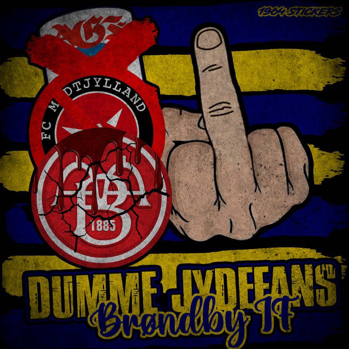 Dumme jydefans sticker 50 stk
